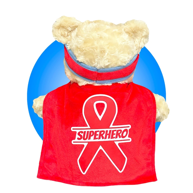 Childhood Cancer Gifts - Personalized Cancer Teddy Bear, Different Colors Available, Cancer Awareness Gift, Get Well Soon, Leukemia Presents image 3