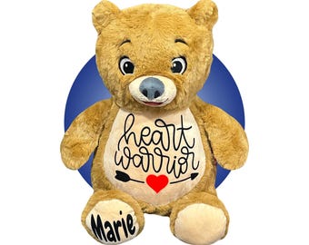 Regalos para niños que se han sometido a una cirugía cardíaca - Peluche personalizado de 43 cm - Regalos para niños con problemas cardíacos - Regalo para bebés que se han sometido a una cirugía cardíaca - Scar Buddy (Cirugía a corazón abierto)