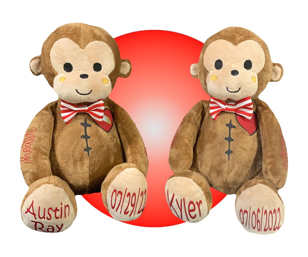 thumbnail image 2 of Personalized Heart Surgery Scar Buddy Monkey - Comfort Toy For CHD Kids (9\" Tall) 2 of 11