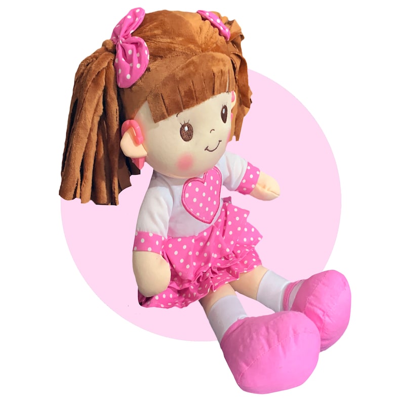 Doll With Toy Hearing Aids Personalized Doll With Hearing Aids Choose One Ear or Both Hearing Aid Comes in Pink, Purple, or Blue image 7