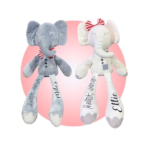 Personalized Elephant Heart Warrior CHD Gift, Scar Buddy Elephant Stuffed Animal, Child Heart Surgery Gift, Personalized CHD Gifts for Kids