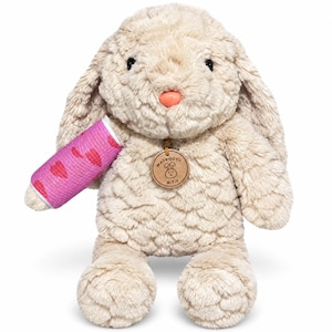 Broken Arm Gift for Kids - Stuffed 14" Beige Bunny Plushie - Broken Leg/Wrist Gift - Stuffed Animal With Custom Cast Color and Location *NEW