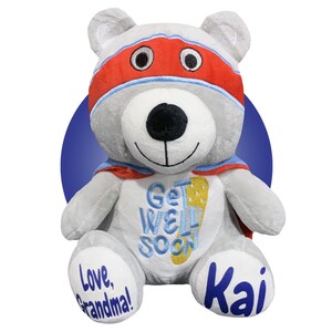 Get Well Soon Gift for Kids - Personalized 9&quot; Get Well Teddy Bear - Post Surgery Gift for Kids - After Surgery Gift - Hospital Care Package