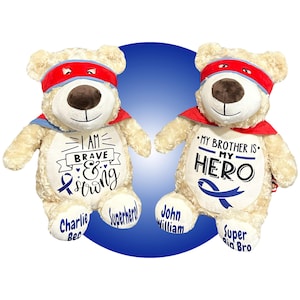 Childhood Cancer Gifts - Personalized Cancer Teddy Bear, Different Colors Available, Cancer Awareness Gift, Get Well Soon, Leukemia Presents image 4