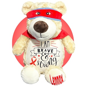 Childhood Cancer Gifts - Personalized Cancer Teddy Bear, Different Colors Available, Cancer Awareness Gift, Get Well Soon, Leukemia Presents image 15
