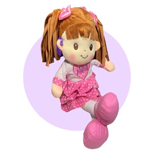 Doll With Toy Hearing Aids Personalized Doll With Hearing Aids Choose One Ear or Both Hearing Aid Comes in Pink, Purple, or Blue image 3