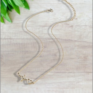 Heart beat necklace CHD inspired Gold, Silver and Rose Gold options