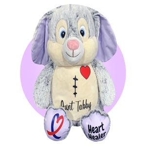 Heart Surgery 17&quot; Personalized Lilac Scar Buddies - Get Well Soon Gift Package - Heart Surgery Recovery Gift - Heart Surgery Companions