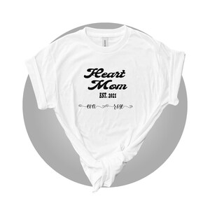 Heart Mom Shirt, Personalized Heart Mama Tshirt, CHD Awareness Tshirts for Heart Month, Minimalist Design, Heart Warrior Tops and Tees