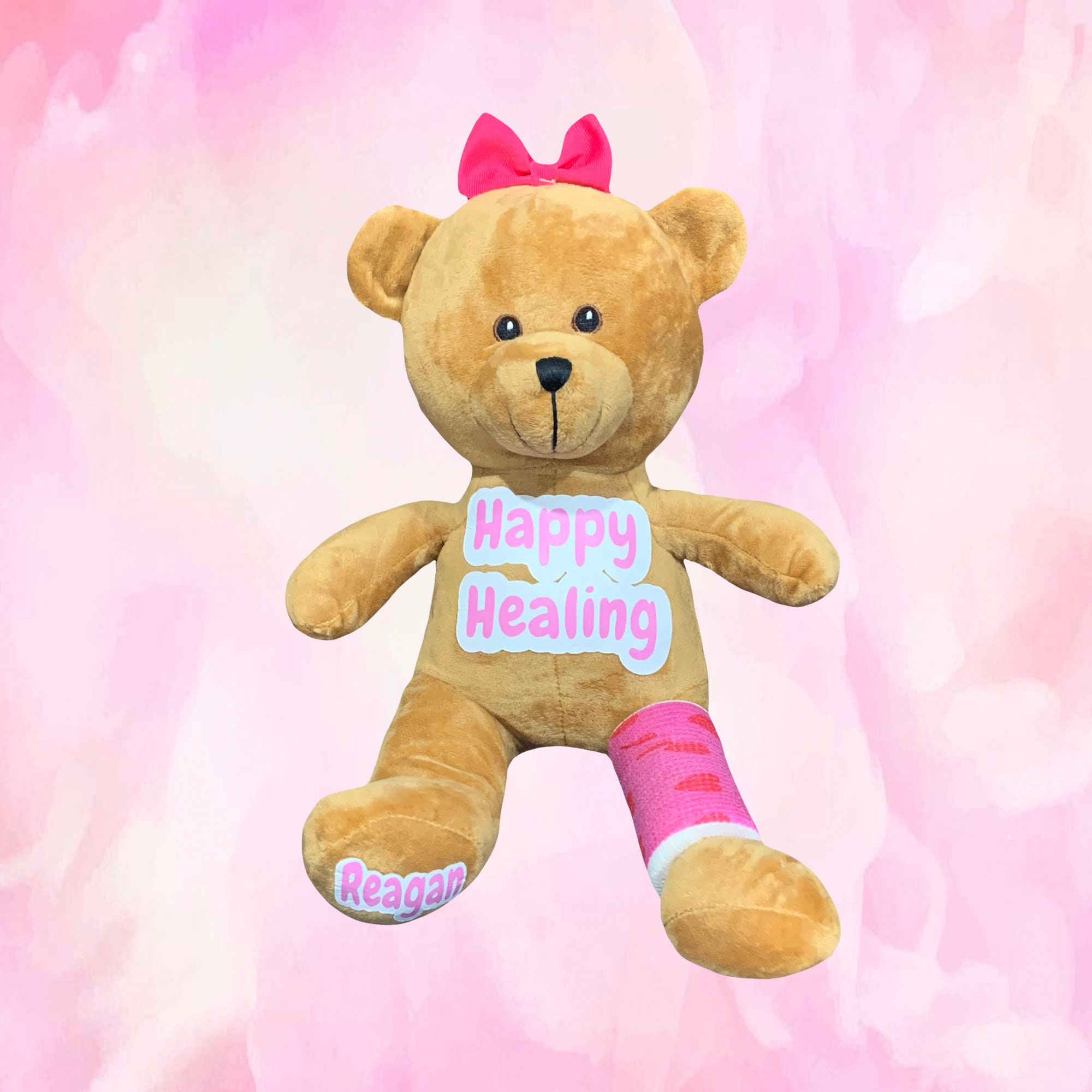 Teddy Bear With Broken Arm And Little Birdie With Get Well