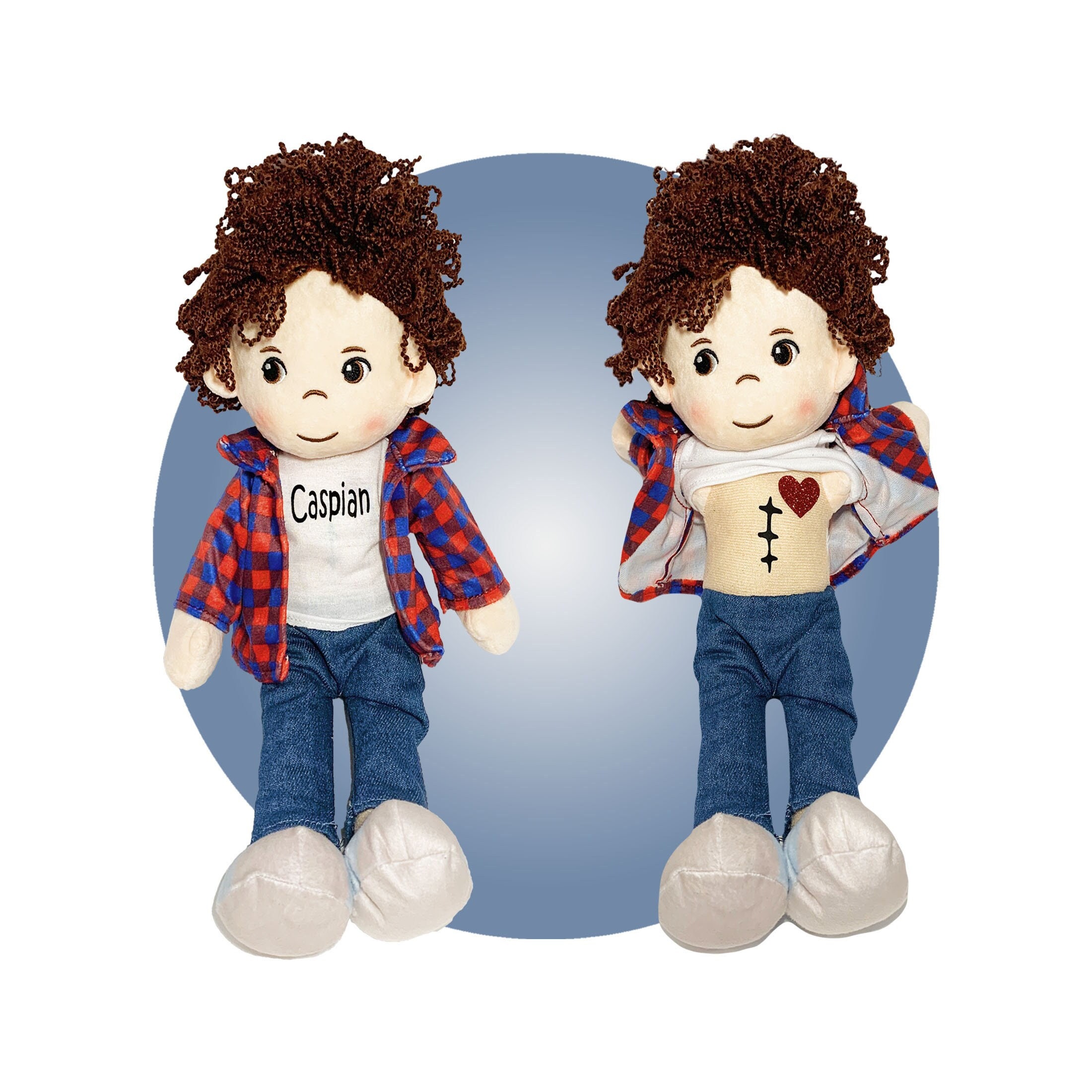 Personalized Surgery Scar Boy Doll - Boy Doll With Custom Scar Locations - 3" Tall Boy Doll - Scar Buddy Doll - Child Heart Surgery Gifts