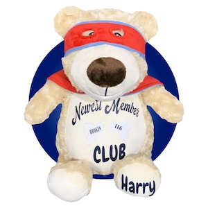 Broken Bone Gifts for Kids - Personalized 17&quot; Get Well Teddy Bear - Broken Arm Gift - Broken Leg Gift - Broken Wrist Recovery Gifts
