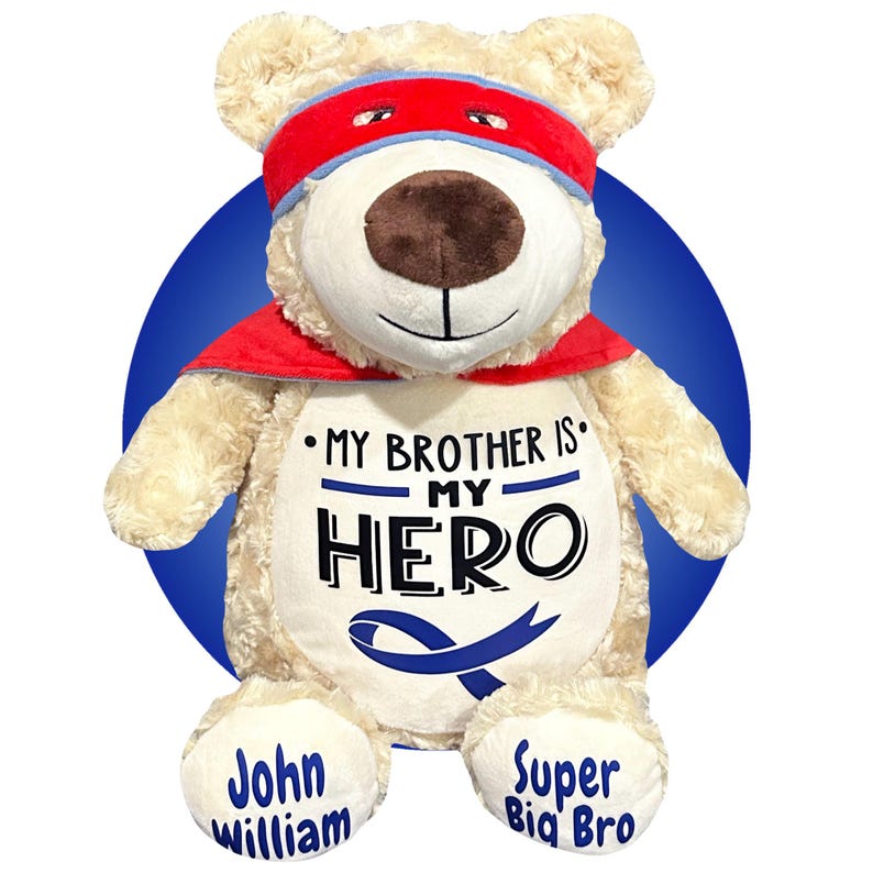 Childhood Cancer Gifts - Personalized Cancer Teddy Bear, Different Colors Available, Cancer Awareness Gift, Get Well Soon, Leukemia Presents image 9
