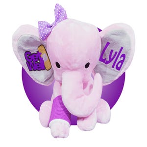 Regali per braccio rotto - Regalo di pronta guarigione - Regalo personalizzato per gamba rotta - Animale di peluche con gesso - Regali per bambina con braccio rotto