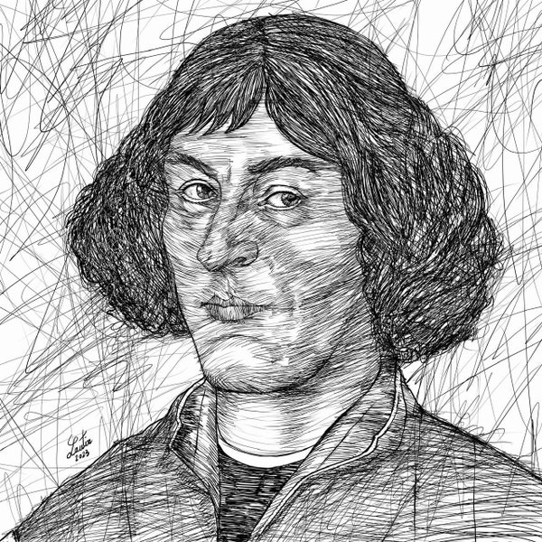 NICOLAUS COPERNICUS ink portrait - Poster - various sizes available! art print drawing painting copernico copernican revolution renaissance