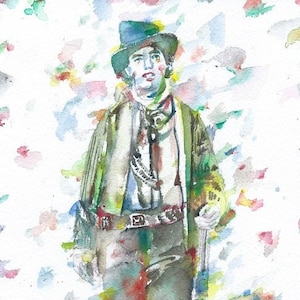 BILLY THE KID watercolor portrait - poster - various sizes! art print painting bonney