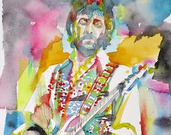 ERIC CLAPTON watercolor portrait - POSTER - various sizes available - print!