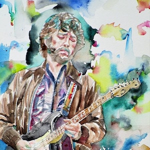 Portret akwarelowy ERIC CLAPTON - PLAKAT - dostępne w różnych rozmiarach - wydruk artystyczny!