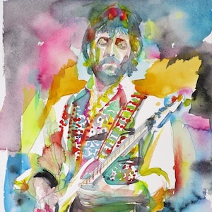 ERIC CLAPTON watercolor portrait - POSTER - various sizes available - print!