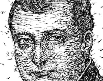 Ritratto a inchiostro di NAPOLEONE - POSTER - disponibili varie misure! stampa artistica dipinto Bonaparte napoleone buonaparte disegno francia imperatore francese