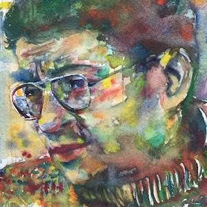 GUY DEBORD watercolor portrait - POSTER - various sizes! art print painting drawing writer situationist situationism philosopher philosophy
