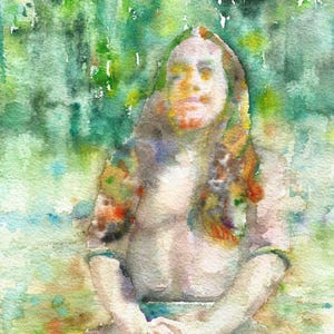 PARAMAHANSA YOGANANDA watercolor portrait -POSTER -various sizes! art print painting yoga yogi guru spirit spiritual teacher master