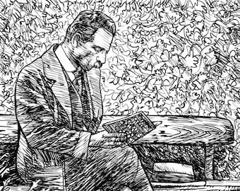 RAINER Maria RILKE retrato a tinta - PÓSTER - ¡varios tamaños disponibles! lámina artística pintura dibujo escritor autor poeta poesía poema
