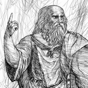 PLATO ink portrait - Poster - various sizes available! art print drawing painting philosopher philosophy platone athens writer raphael