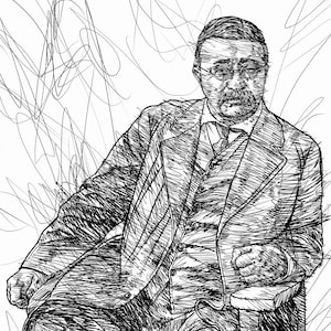 THEODORE ROOSEVELT ink portrait - poster - various sizes available! art print drawing panting president usa united states