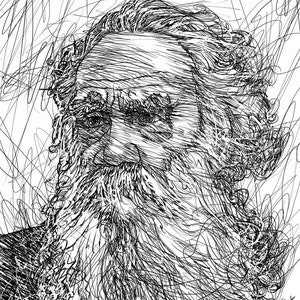 LEO TOLSTOY ink portrait - POSTER -various sizes available! art print lev drawing painting writer book author writing karenina war and peace