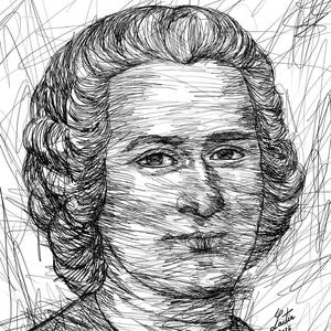 Jean-JACQUES ROUSSEAU ink portrait  - POSTER - various sizes ! art print philosopher philosophy enlightenment french revolution