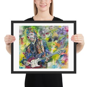 ERIC CLAPTON akwarelowy portret - plakat w ramie - różne rozmiary! wydruk artystyczny malarstwo ilustracja obraz gitarzysta gitarzysta autor tekstów piosenek