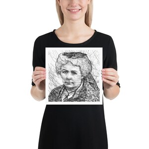 Elizabeth CADY STANTON ink portrait - POSTER - various sizes available! art print drawing painting illustration writer activist