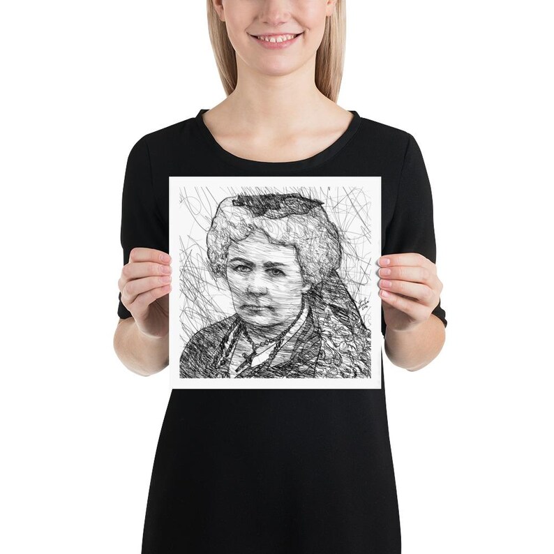 Elizabeth CADY STANTON ink portrait - POSTER - various sizes available! art print drawing painting illustration writer activist