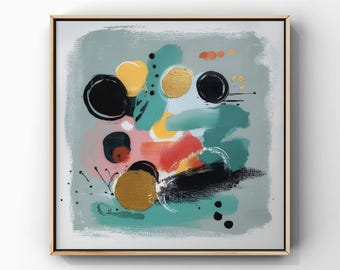 Colorful Geometric Abstraction Print, Modern Expressionist Wall Art