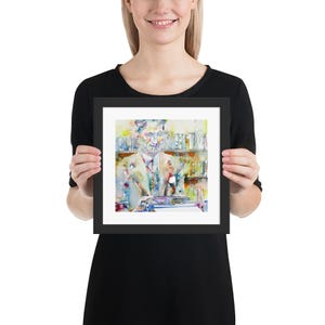 GEORGE ORWELL watercolor portrait - FRAMED poster 10x10 inches ! art print drawing painting 1984 big brother animal farm