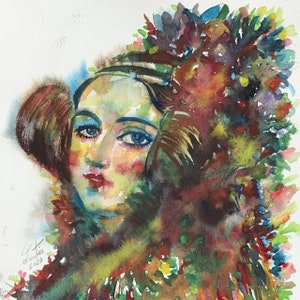 ADA LOVELACE watercolor portrait - POSTER - various sizes! art print painting drawing writer book author mathematician
