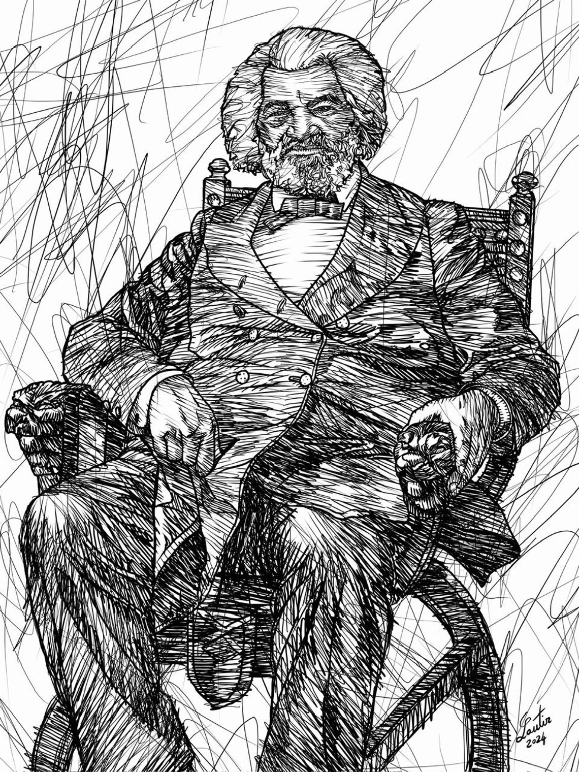 FREDERICK DOUGLASS Ink Portrait - Poster - Various Sizes Available! Art ...