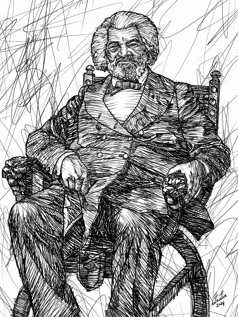 FREDERICK DOUGLASS Ink Portrait - Poster - Various Sizes Available! Art ...
