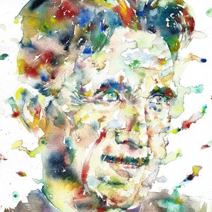 GEORGE ORWELL watercolor portrait - POSTER - various sizes available - print!