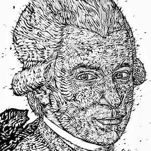WOLFGANG AMADEUS MOZART ink portrait - poster - various sizes ! art print