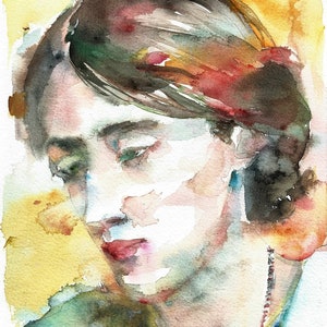 VIRGINIA WOOLF watercolor portrait - POSTER - various sizes available! art print painting writer