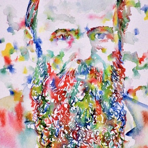 FYODOR DOSTOEVSKY watercolor portrait - POSTER - various sizes available! art print writer works writing author karamazov fedor dostoevskij