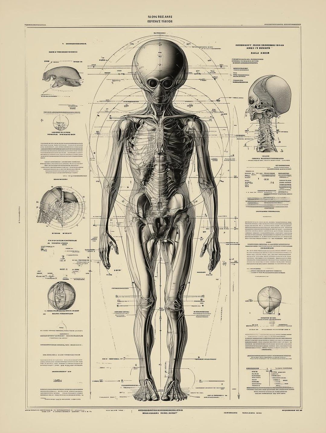 Futuristic Alien Anatomy Poster, Steampunk Wall Art - Etsy