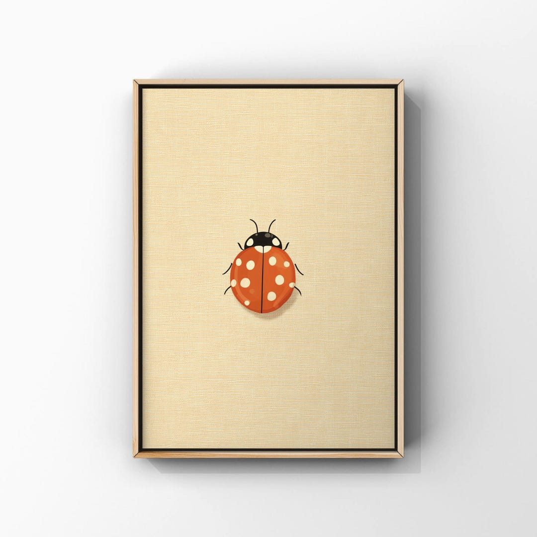 Colorful Ladybug Art Print, Funny Insect Poster, Nursery Wall Decor ...