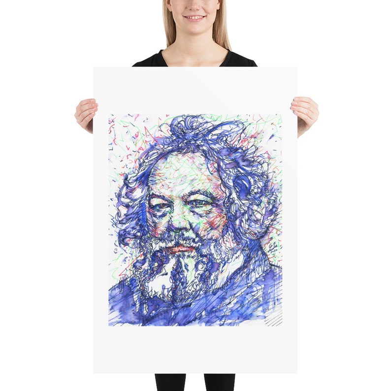 MIKHAIL BAKUNIN watercolor and ink portrait POSTER various sizes art print image 7