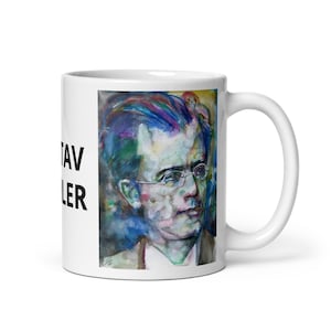 MUG - GUSTAV MAHLER watercolor portrait - various sizes! white glossy mugs cup cups of coffee breakfast painting composer classical musician