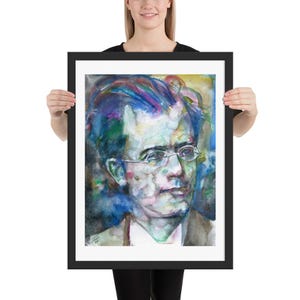 GUSTAV MAHLER watercolor portrait - FRAMED poster - various sizes! art print painting illustration drawing composer classical musician music