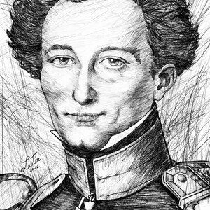 CARL Von CLAUSEWITZ retrato a lápiz blanco y negro - POSTER - ¡varios tamaños disponibles! Escritor de pintura impresa