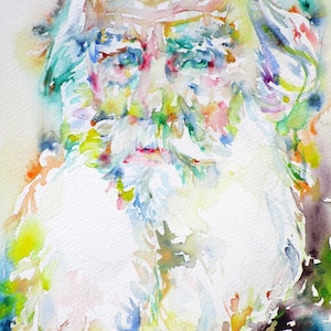 LEO TOLSTOY watercolor portrait - POSTER - various sizes! art print lev